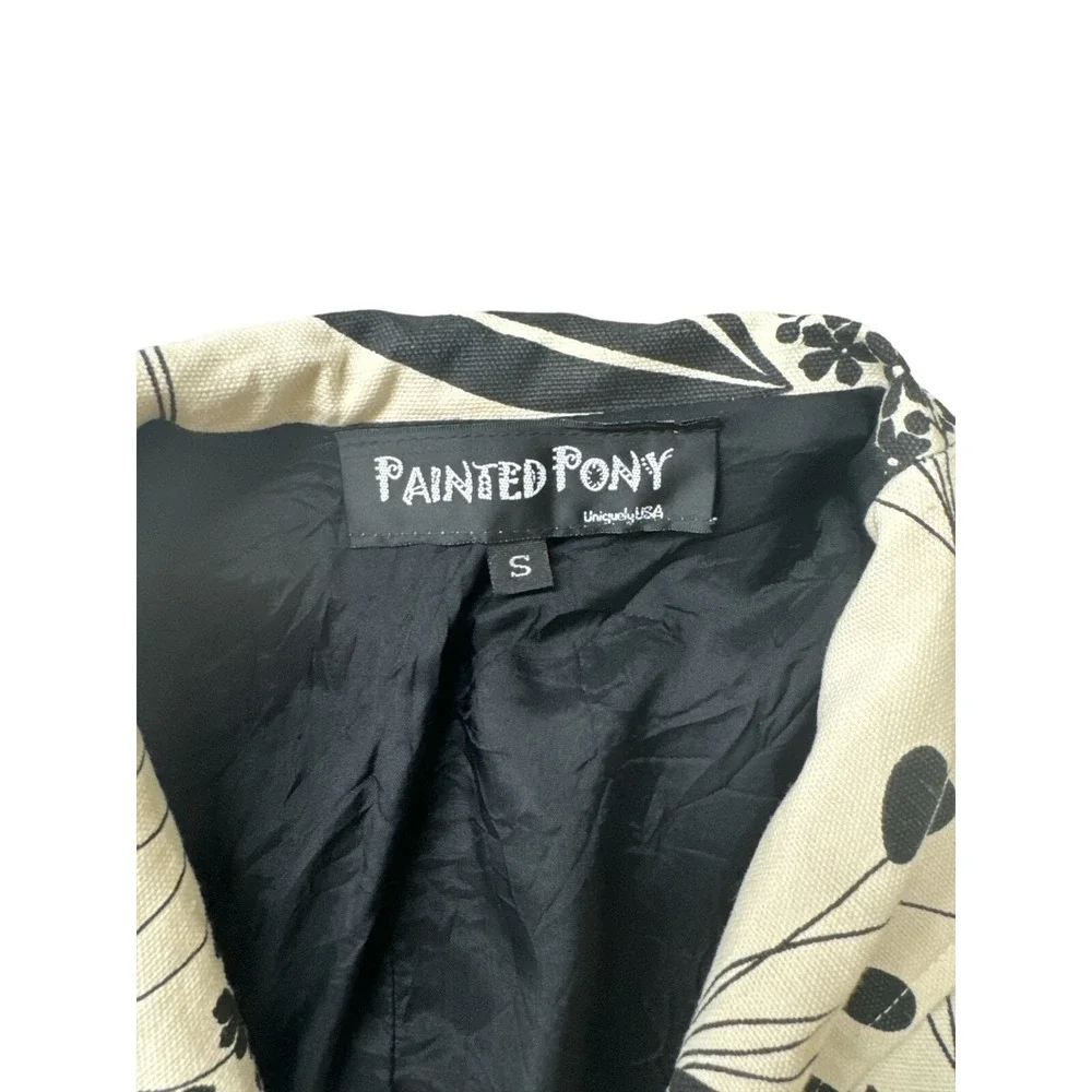 Painted Pony Vintage Floral Flower Thick Tapestry‎ Oversized Jacket Size Small
